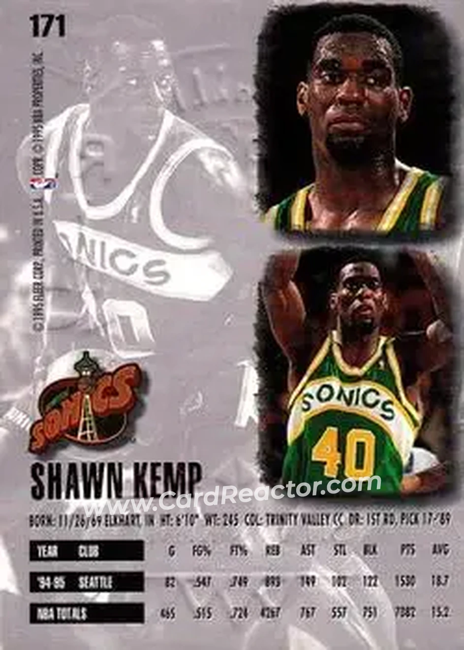 Back of Shawn Kemp