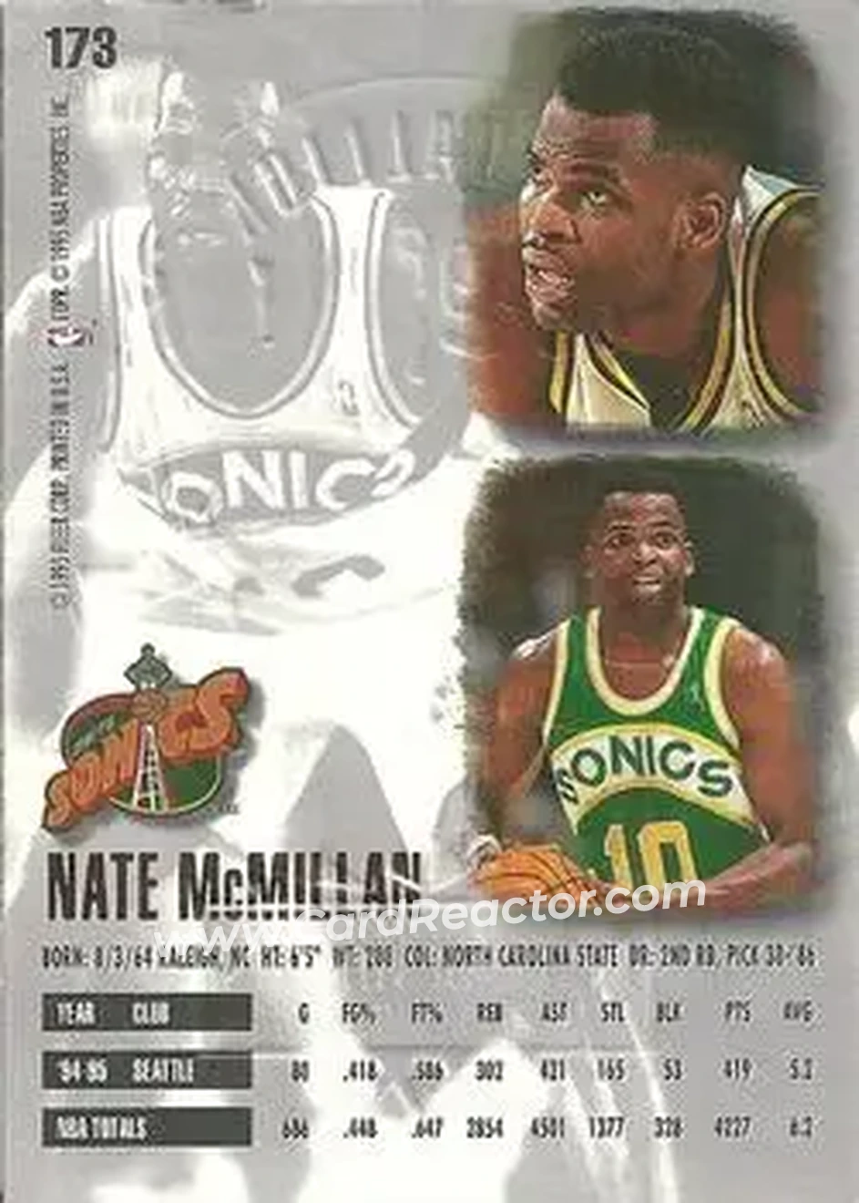 Back of Nate McMillan