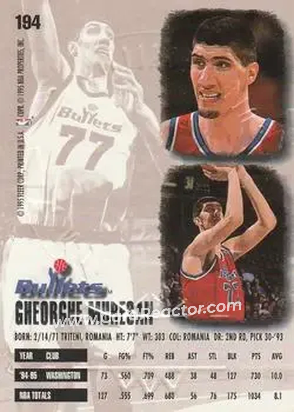 Back of Gheorghe Mureșan