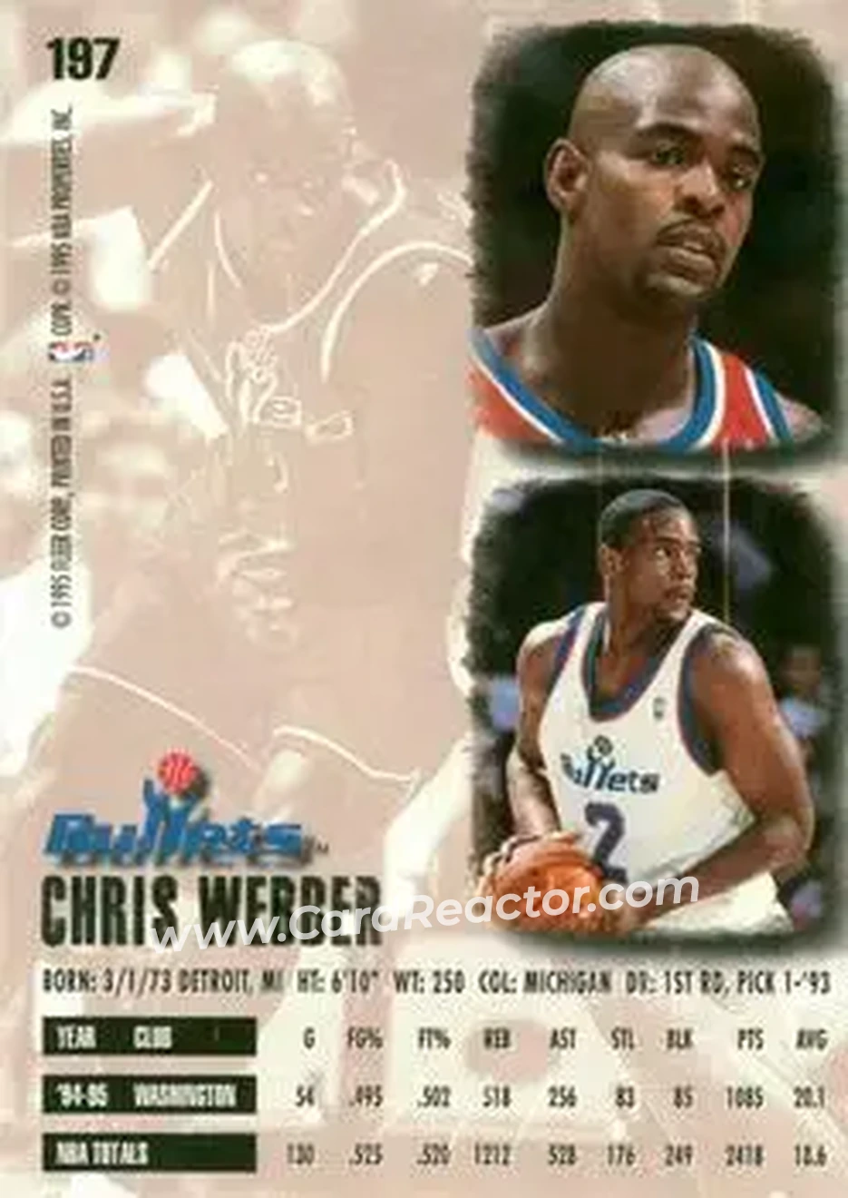 Back of Chris Webber