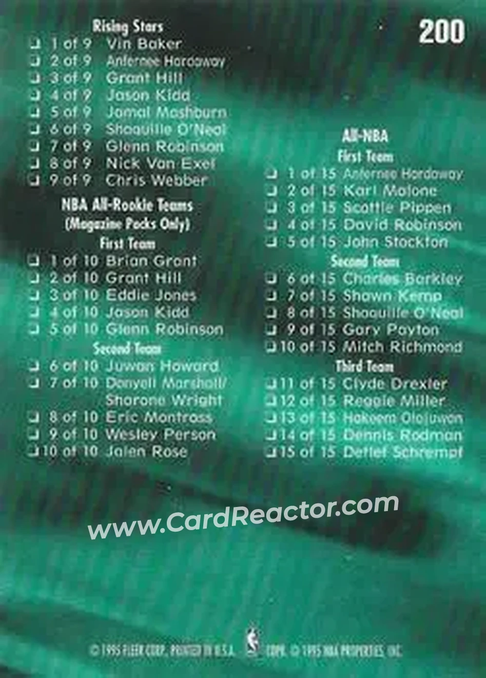 Back of Card #200