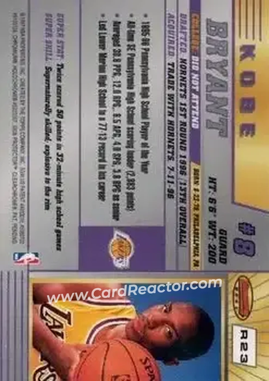 Back of Kobe Bryant