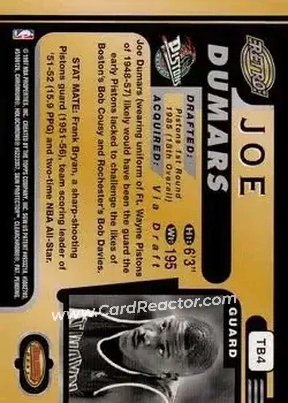 Back of Joe Dumars