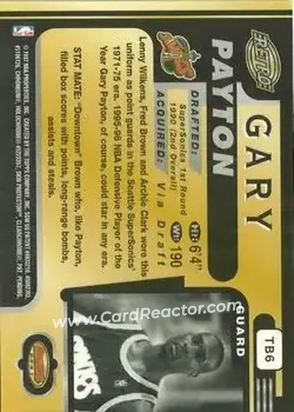 Back of Gary Payton