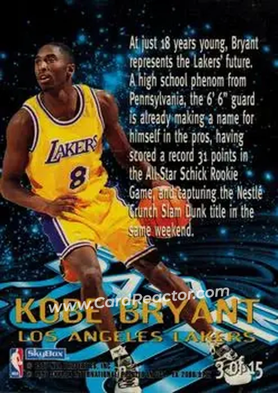 Back of Kobe Bryant