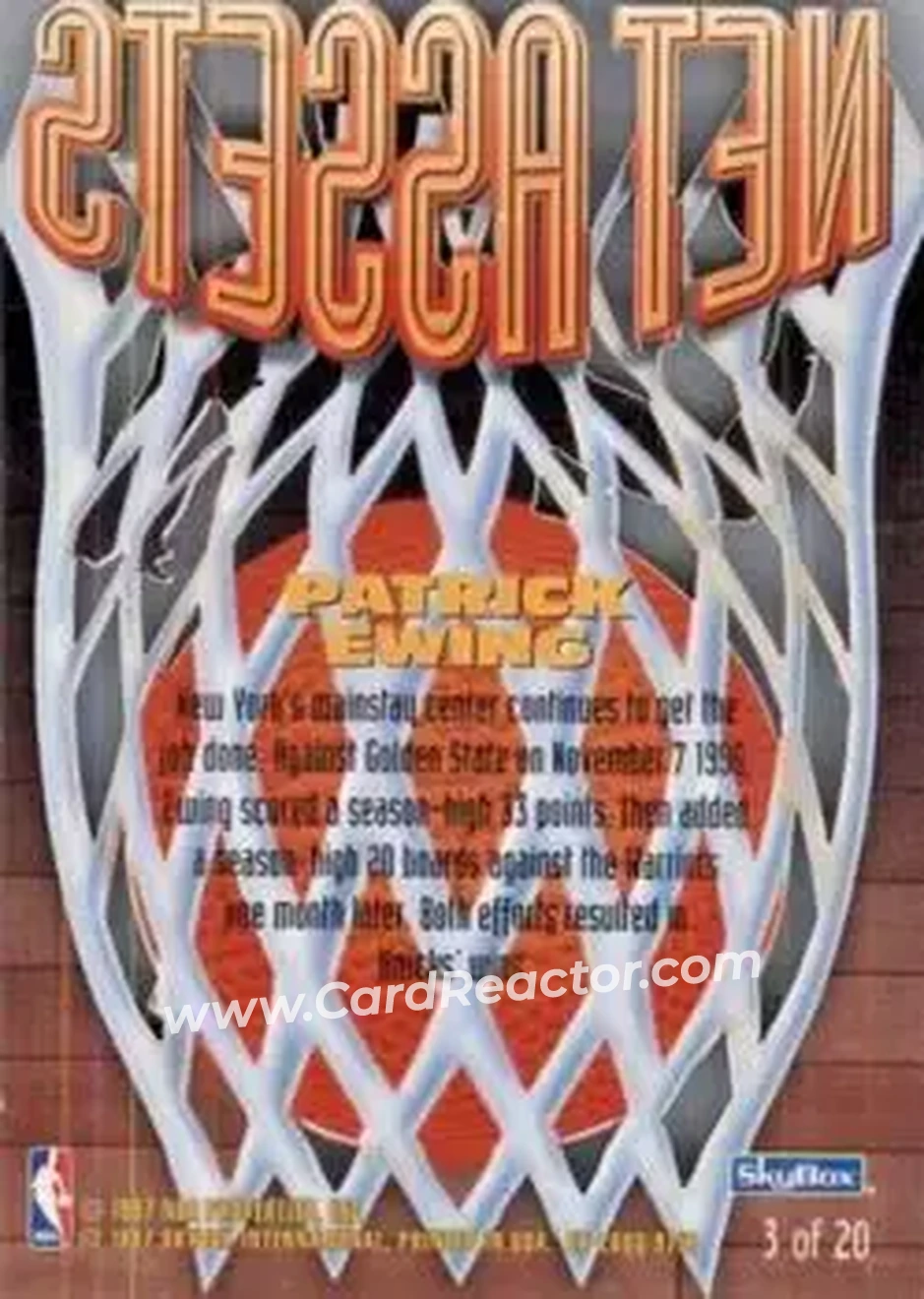 Back of Patrick Ewing