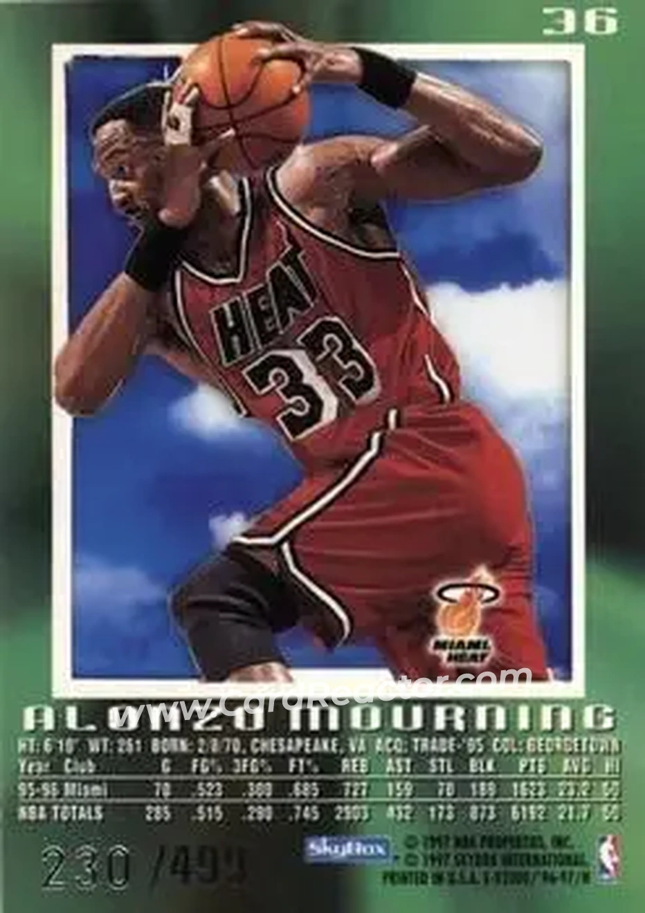 Back of Alonzo Mourning