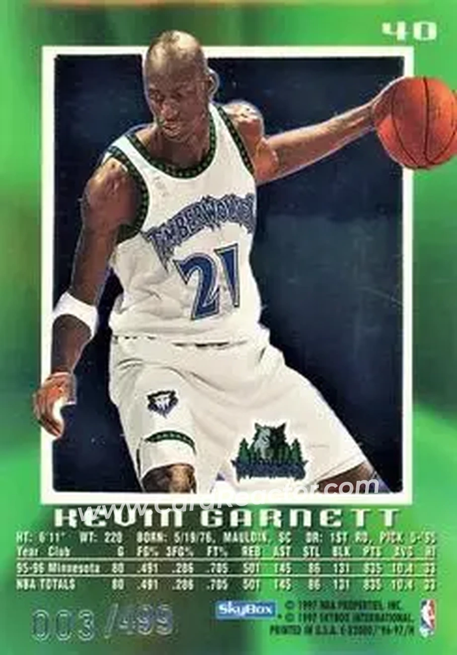Back of Kevin Garnett