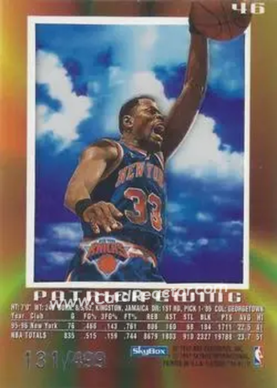 Back of Patrick Ewing