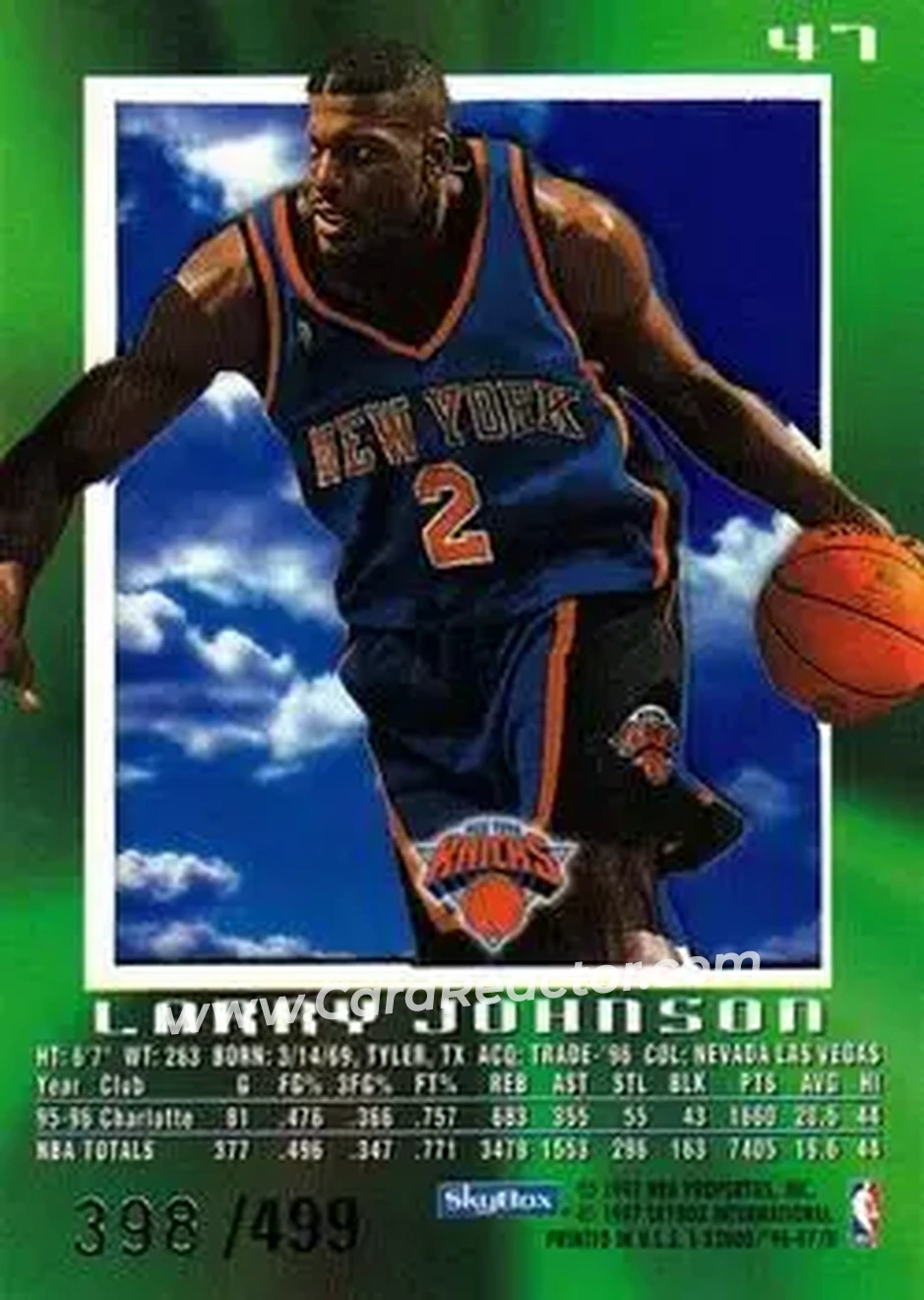 Back of Larry Johnson