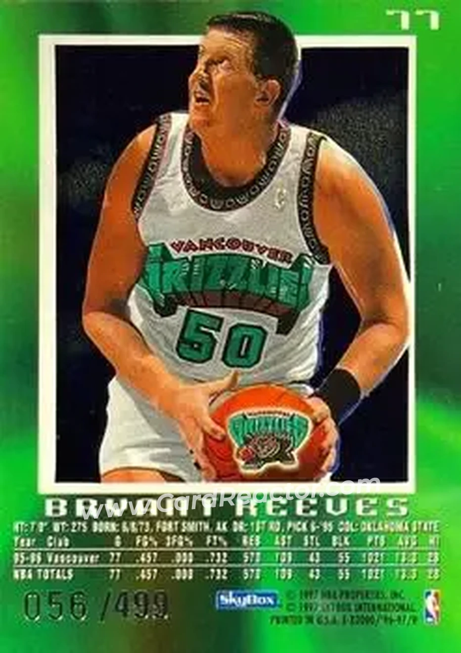 Back of Bryant Reeves