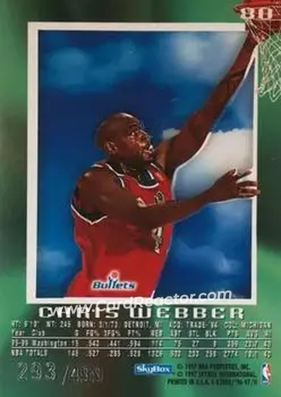 Back of Chris Webber