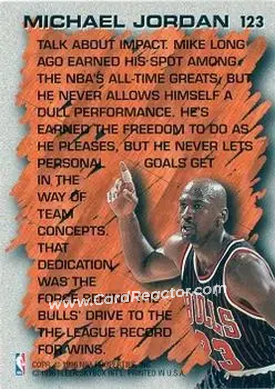 Back of Michael Jordan