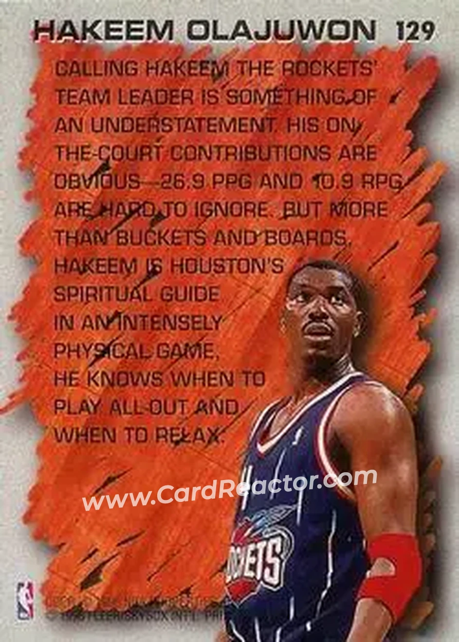 Back of Hakeem Olajuwon