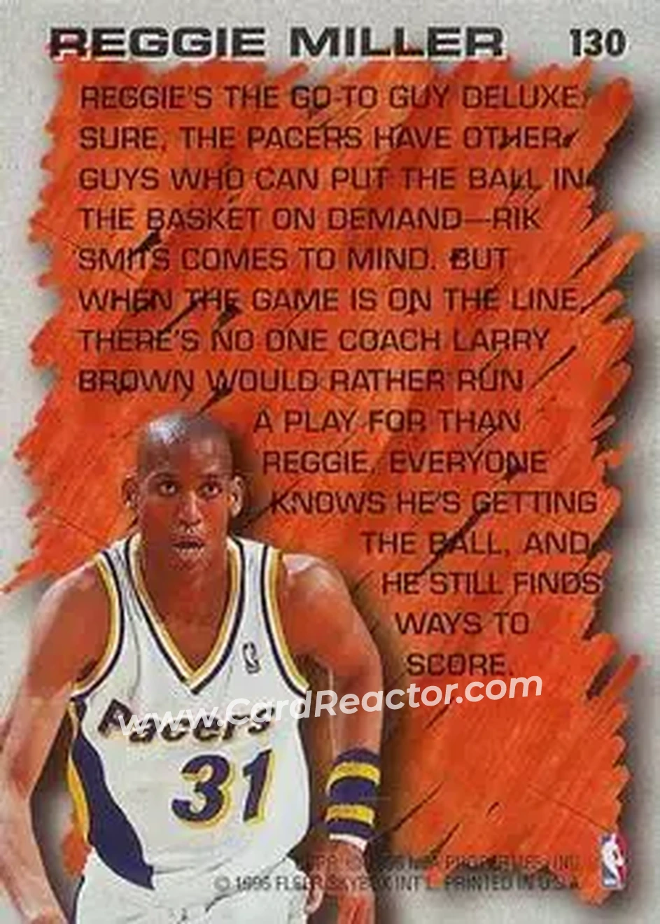 Back of Reggie Miller