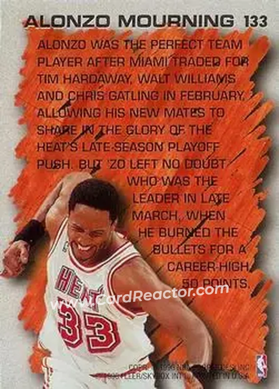 Back of Alonzo Mourning