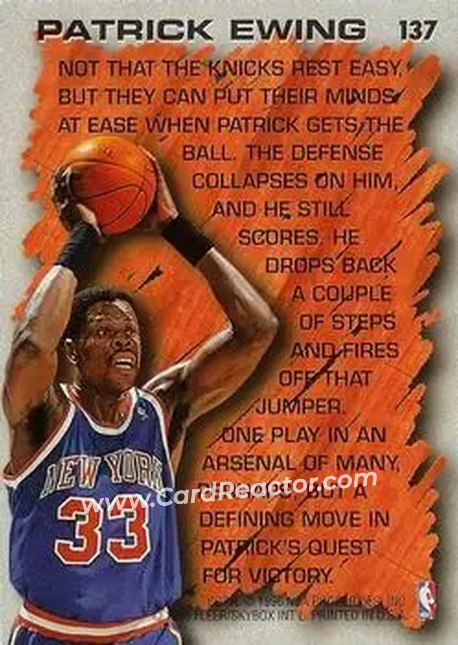 Back of Patrick Ewing