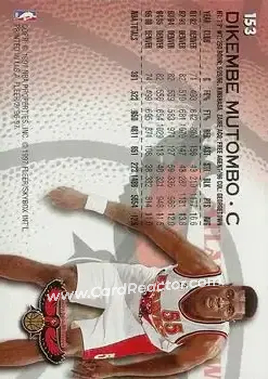 Back of Dikembe Mutombo
