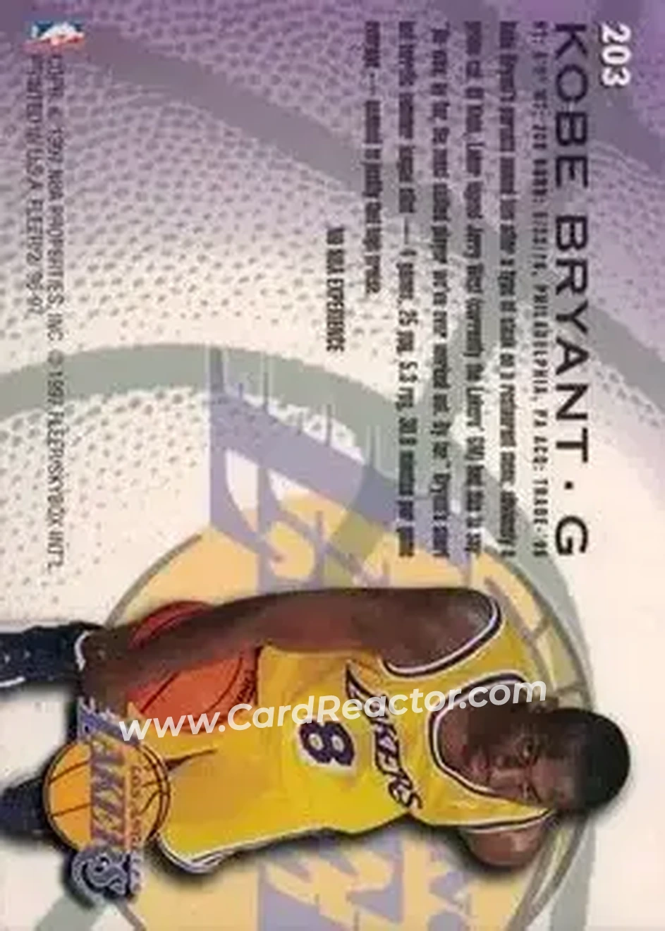 Back of Kobe Bryant