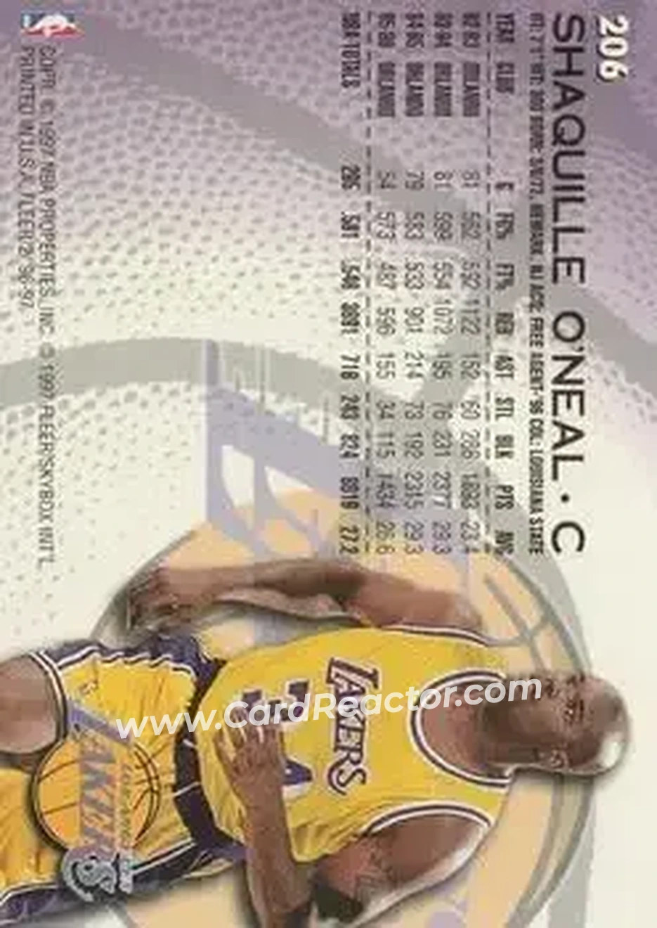 Back of Shaquille O'Neal