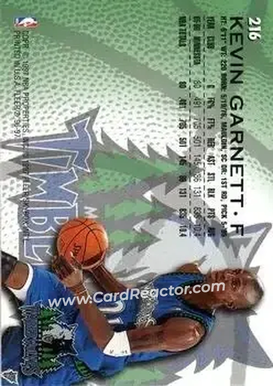 Back of Kevin Garnett