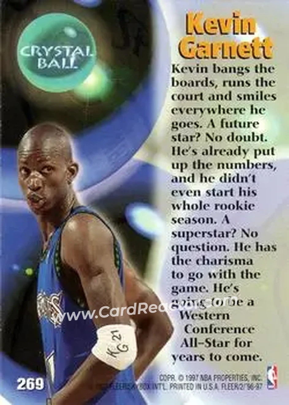 Back of Kevin Garnett