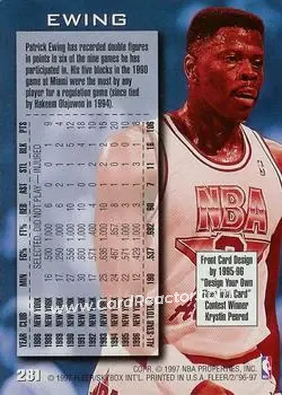 Back of Patrick Ewing