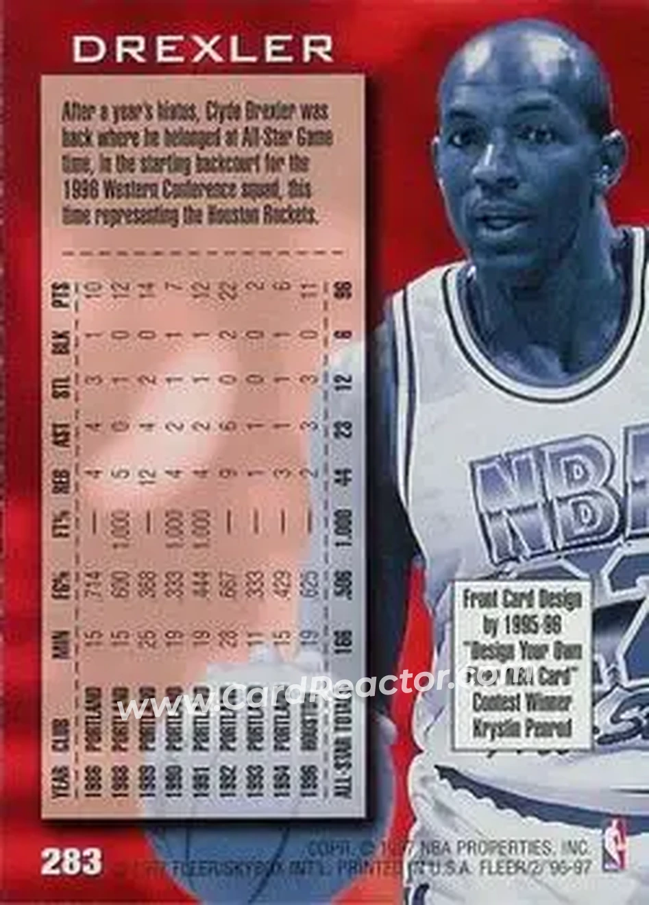 Back of Clyde Drexler