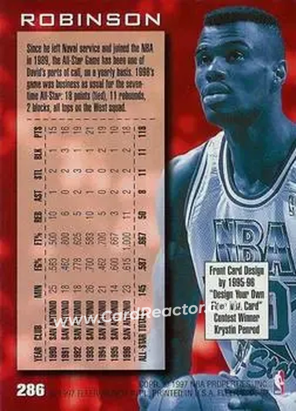 Back of David Robinson