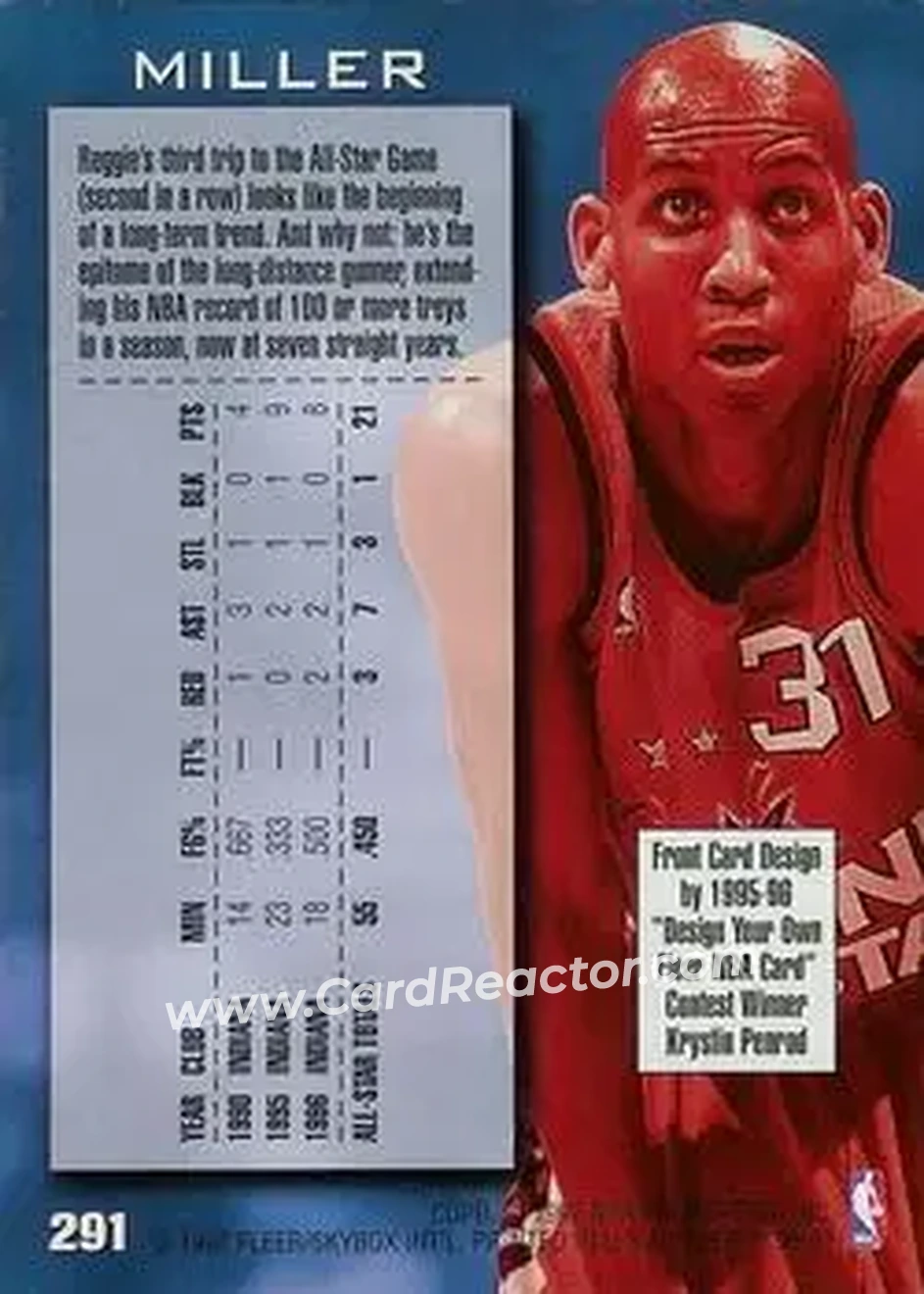 Back of Reggie Miller