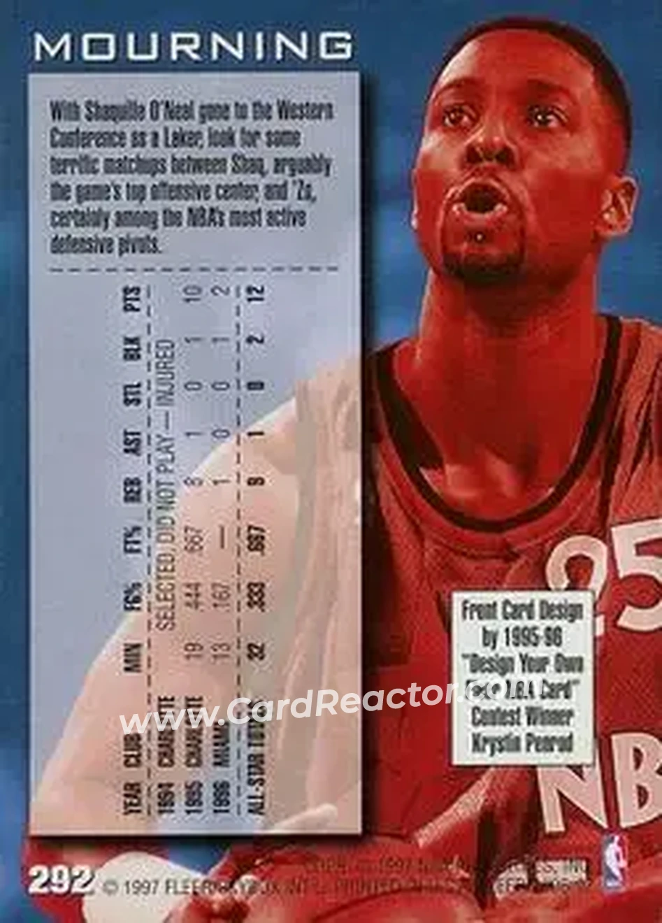 Back of Alonzo Mourning