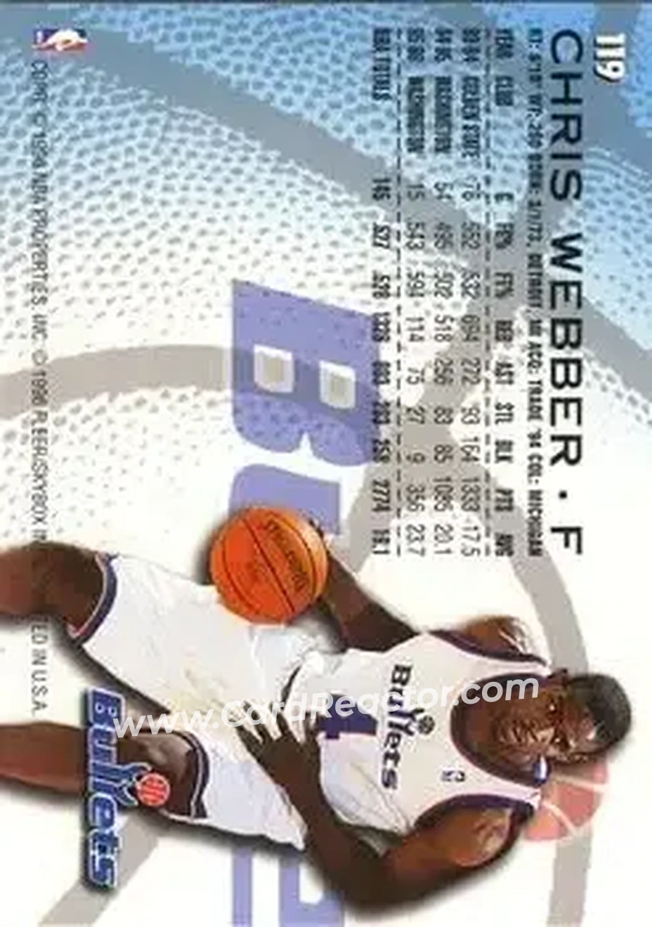 Back of Chris Webber