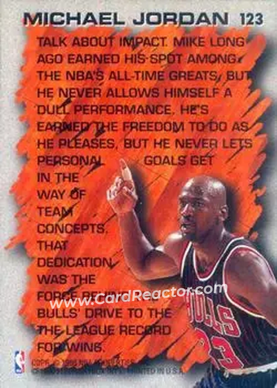 Back of Michael Jordan