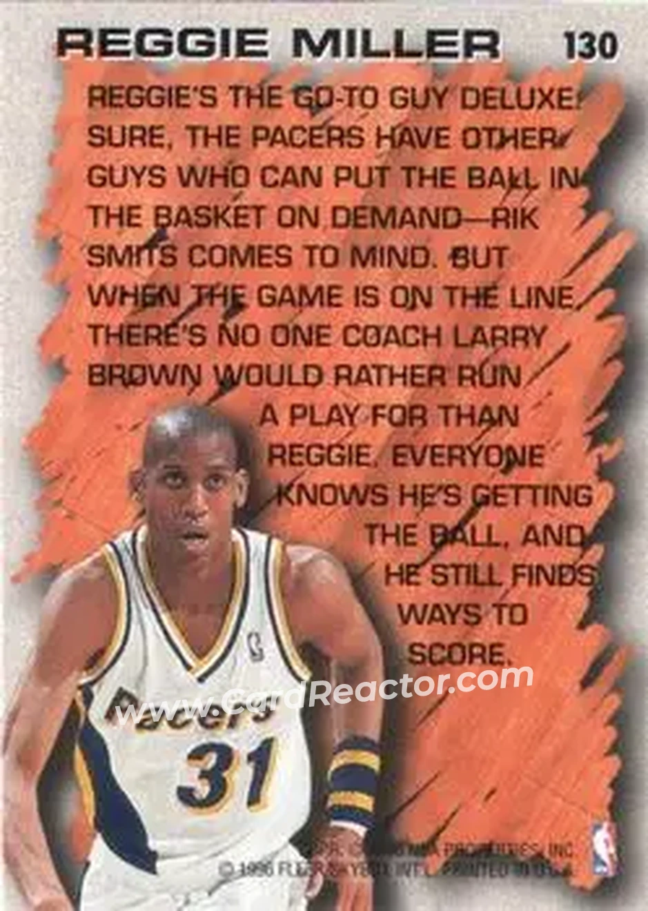 Back of Reggie Miller