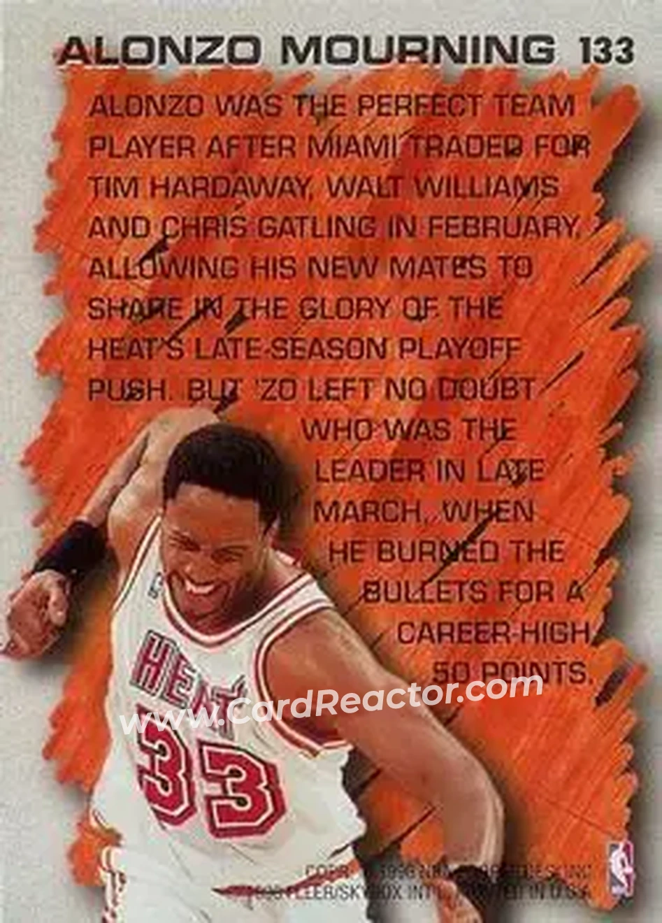 Back of Alonzo Mourning