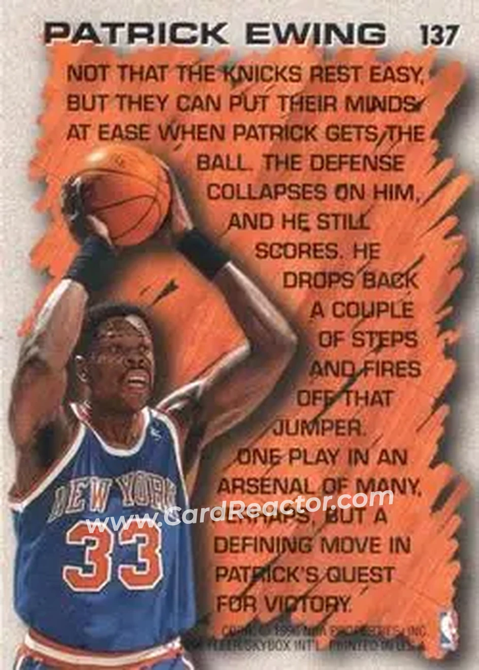 Back of Patrick Ewing