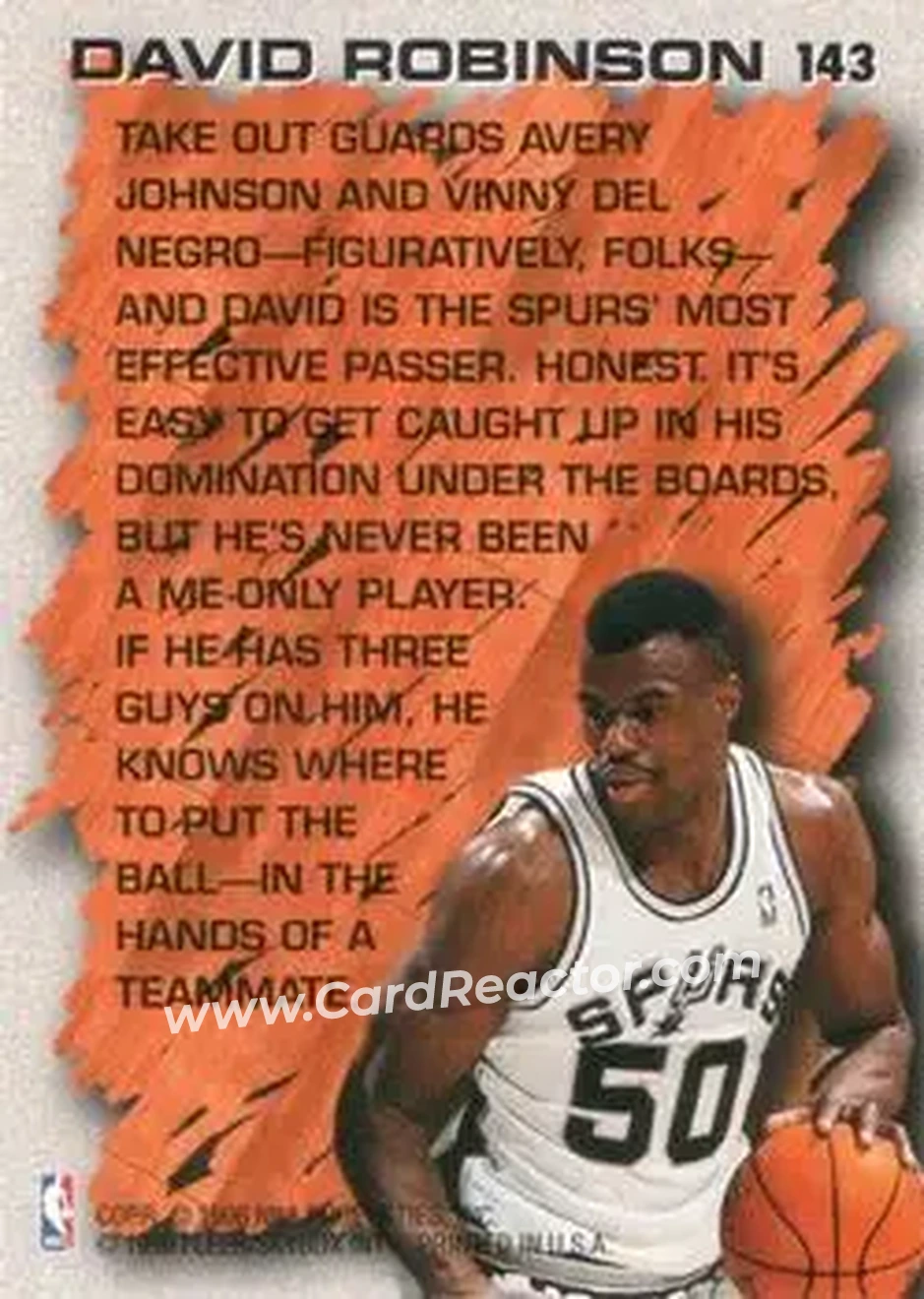 Back of David Robinson