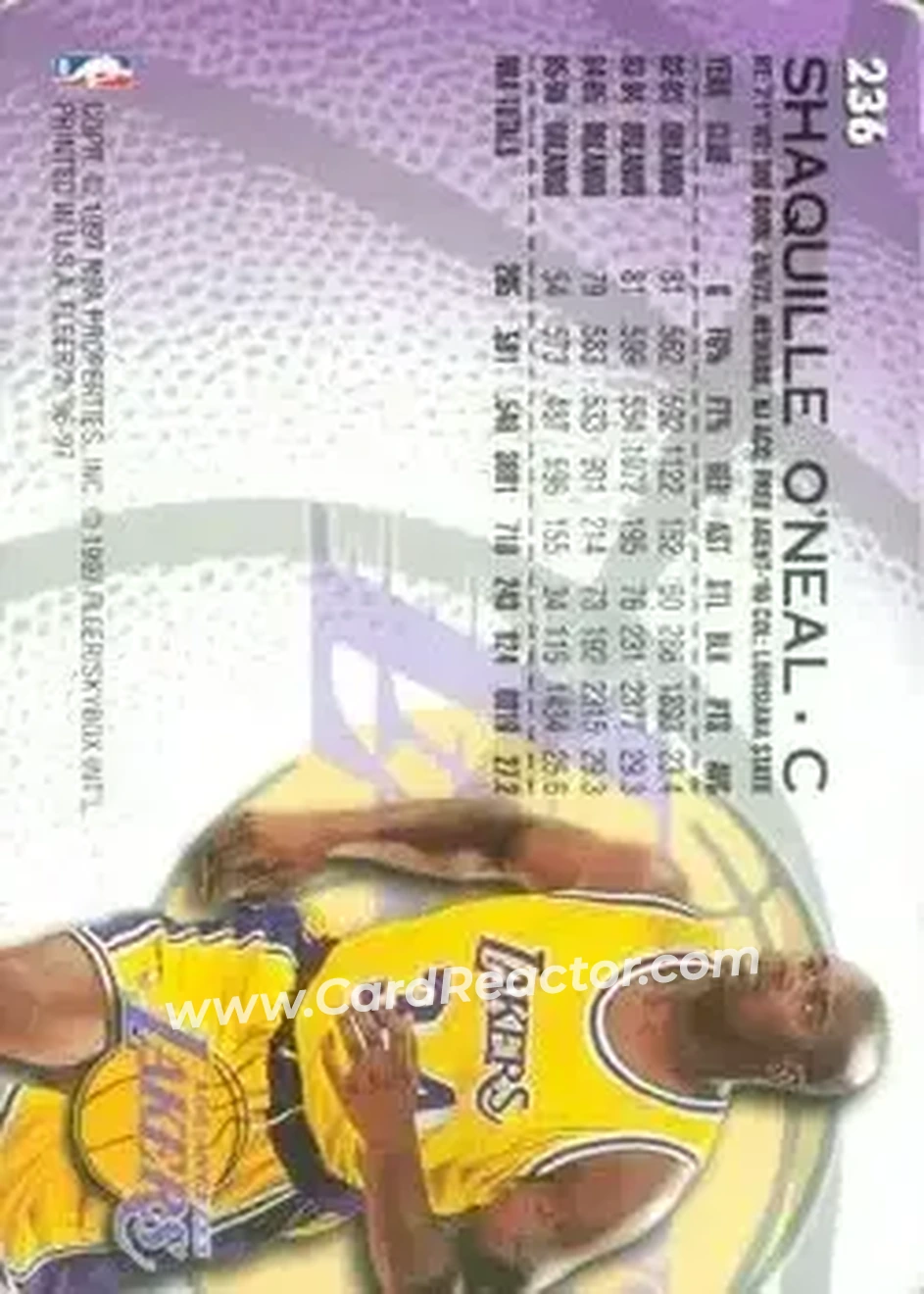 Back of Shaquille O'Neal