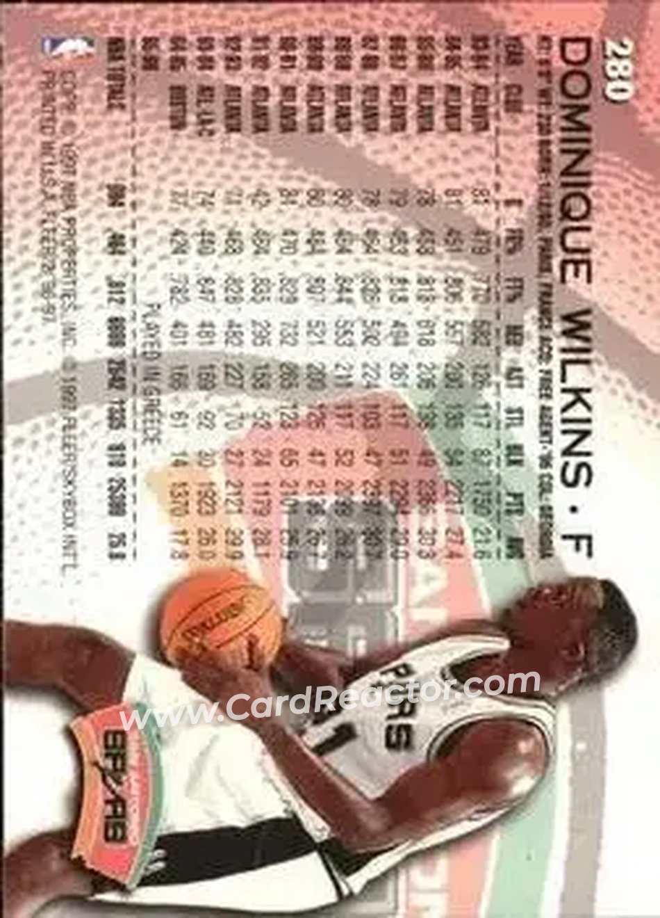 Back of Dominique Wilkins