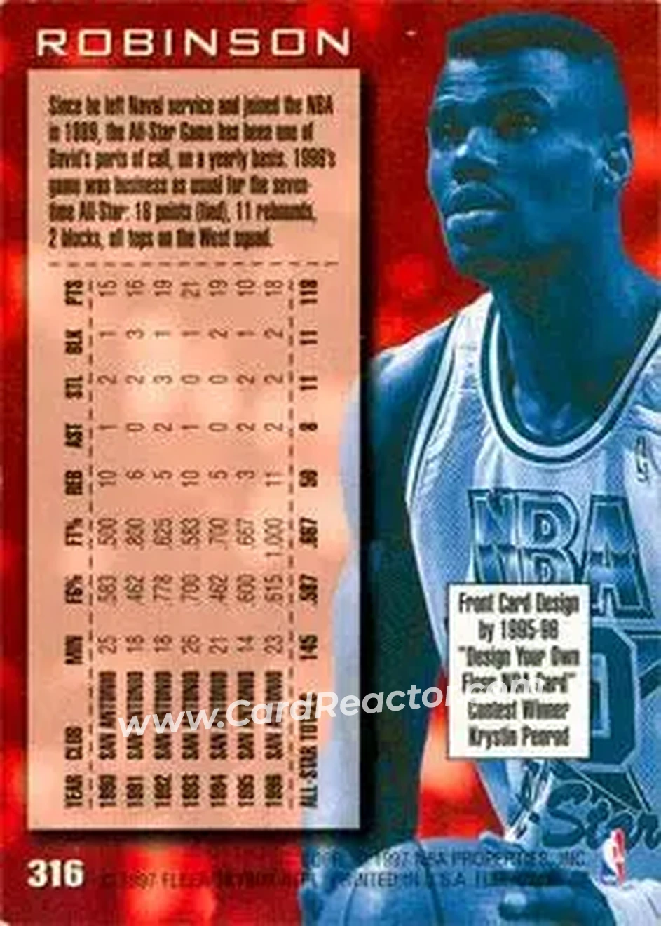 Back of David Robinson