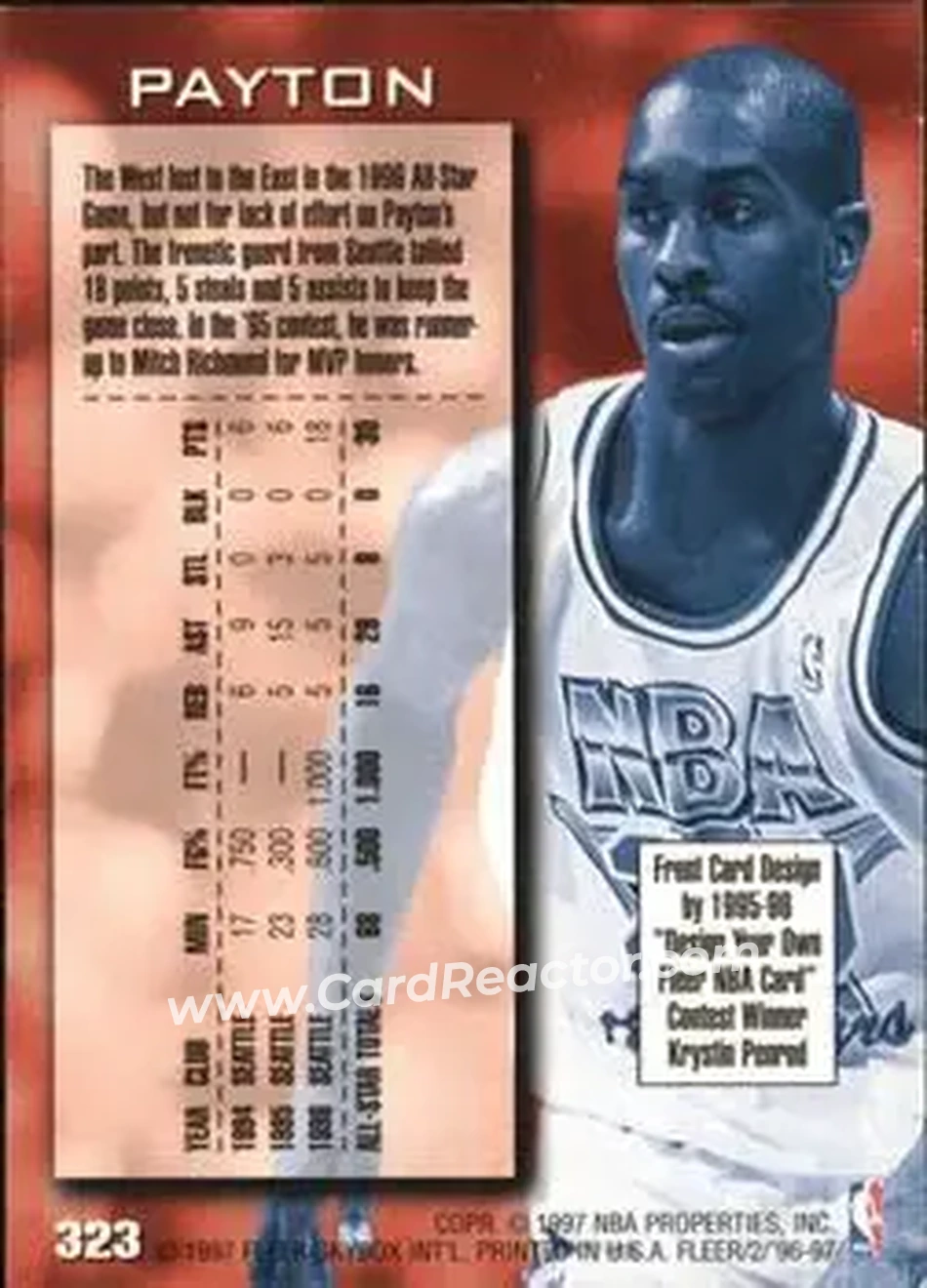 Back of Gary Payton