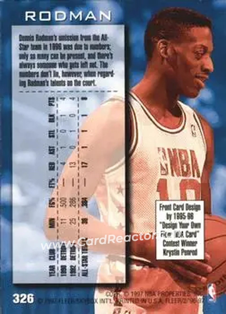 Back of Dennis Rodman