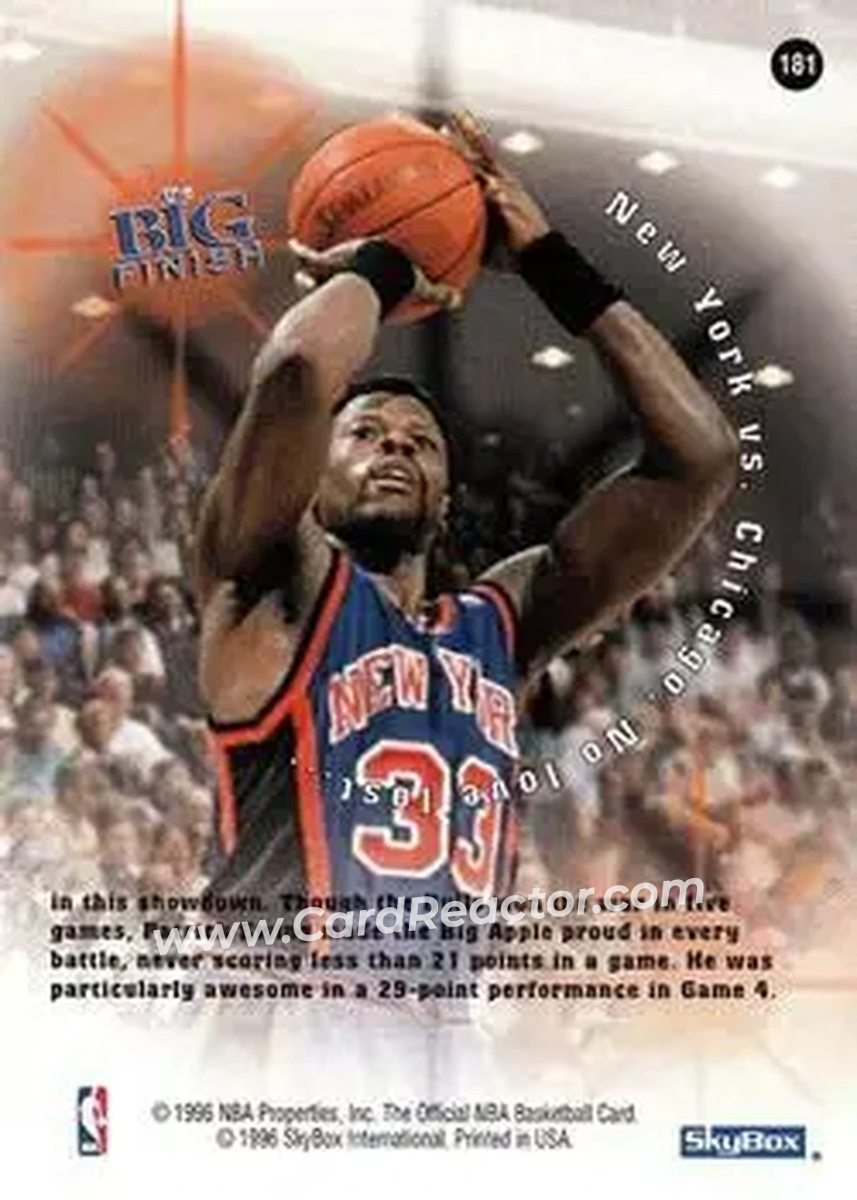 Back of Patrick Ewing