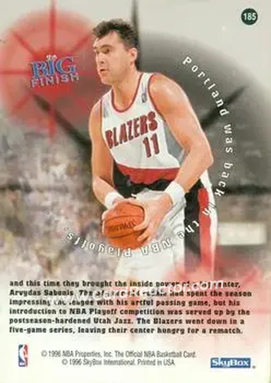 Back of Arvydas Sabonis