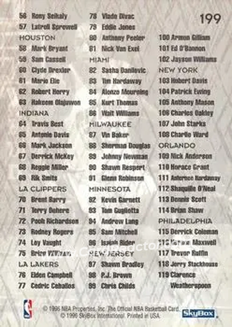 Back of Card #199