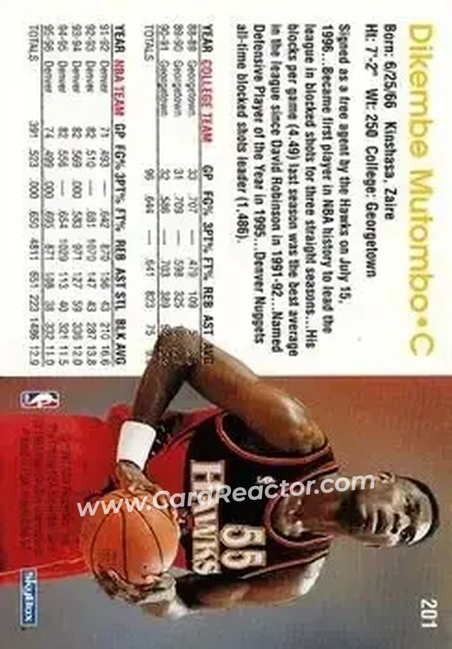 Back of Dikembe Mutombo