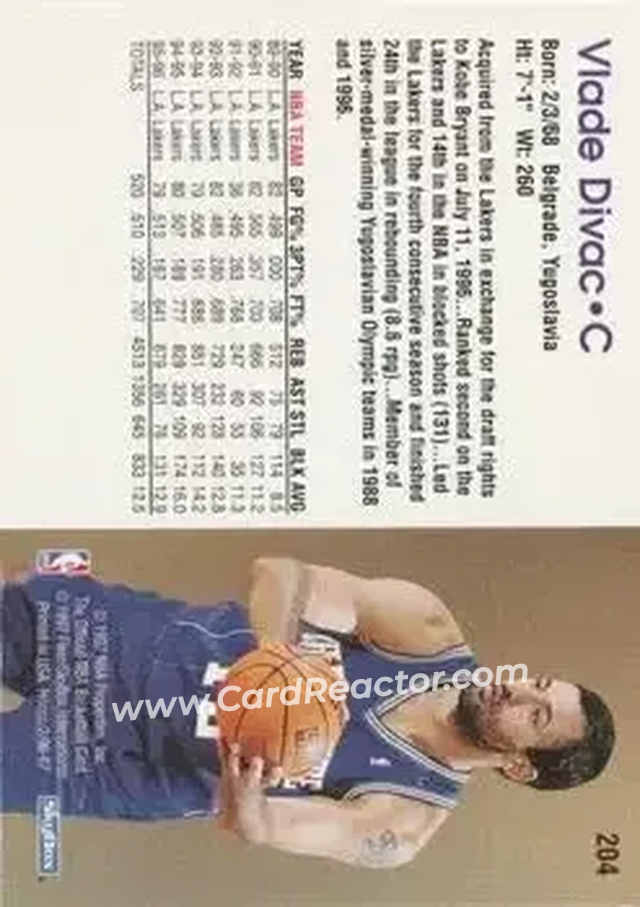 Back of Vlade Divac