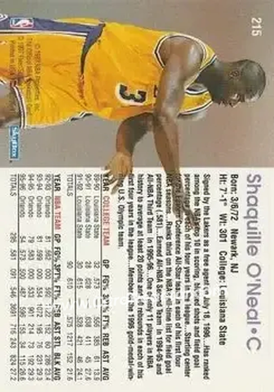 Back of Shaquille O'Neal