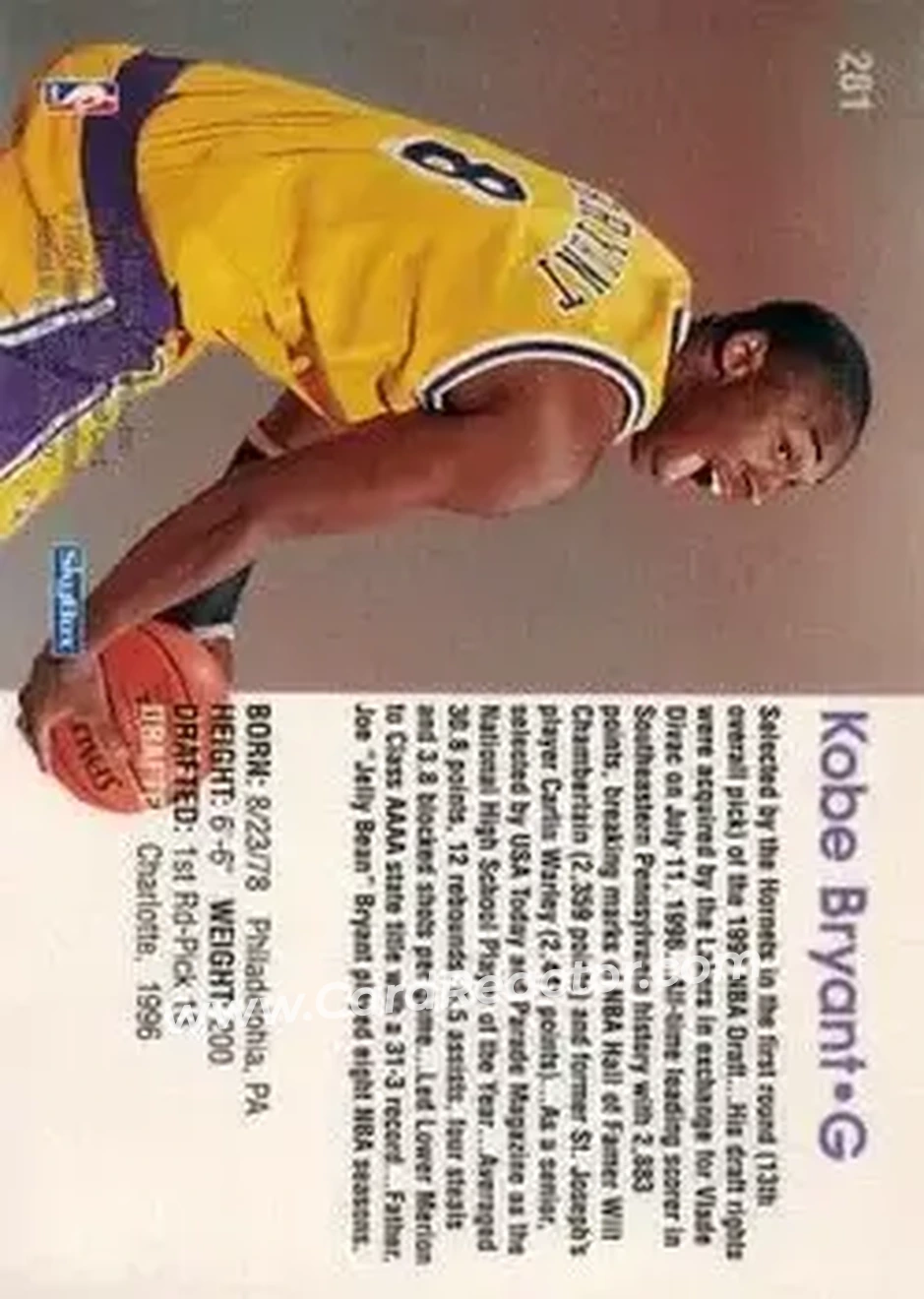 Back of Kobe Bryant