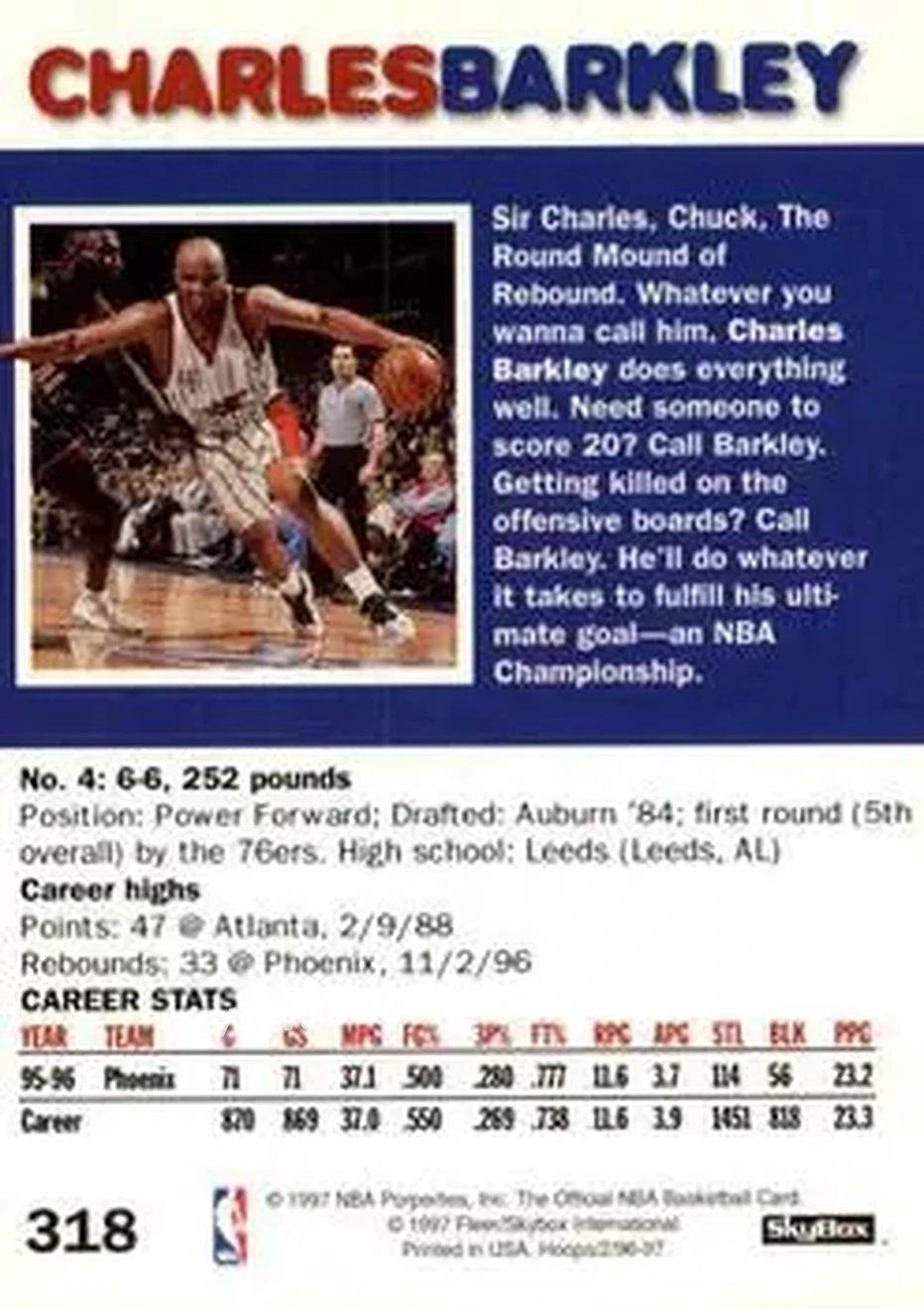 Back of Charles Barkley